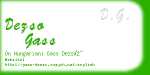 dezso gass business card